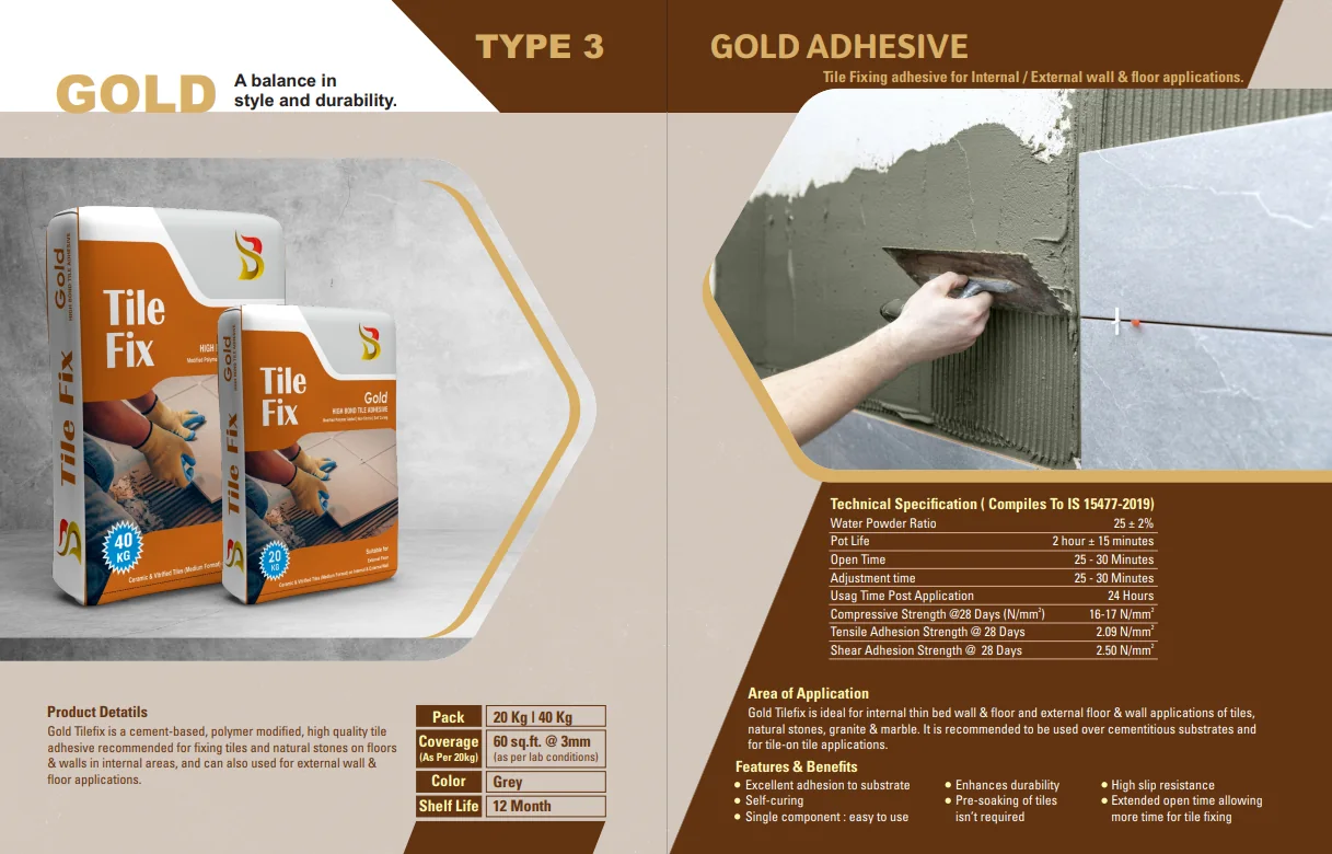 Tile Fix Gold — technical sheet