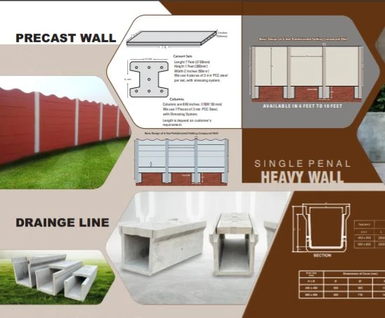 Precast wall & drain line specifications